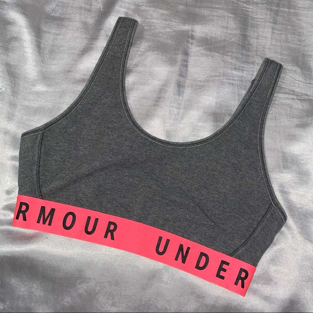 Grey and Pink Under Armour sport bra